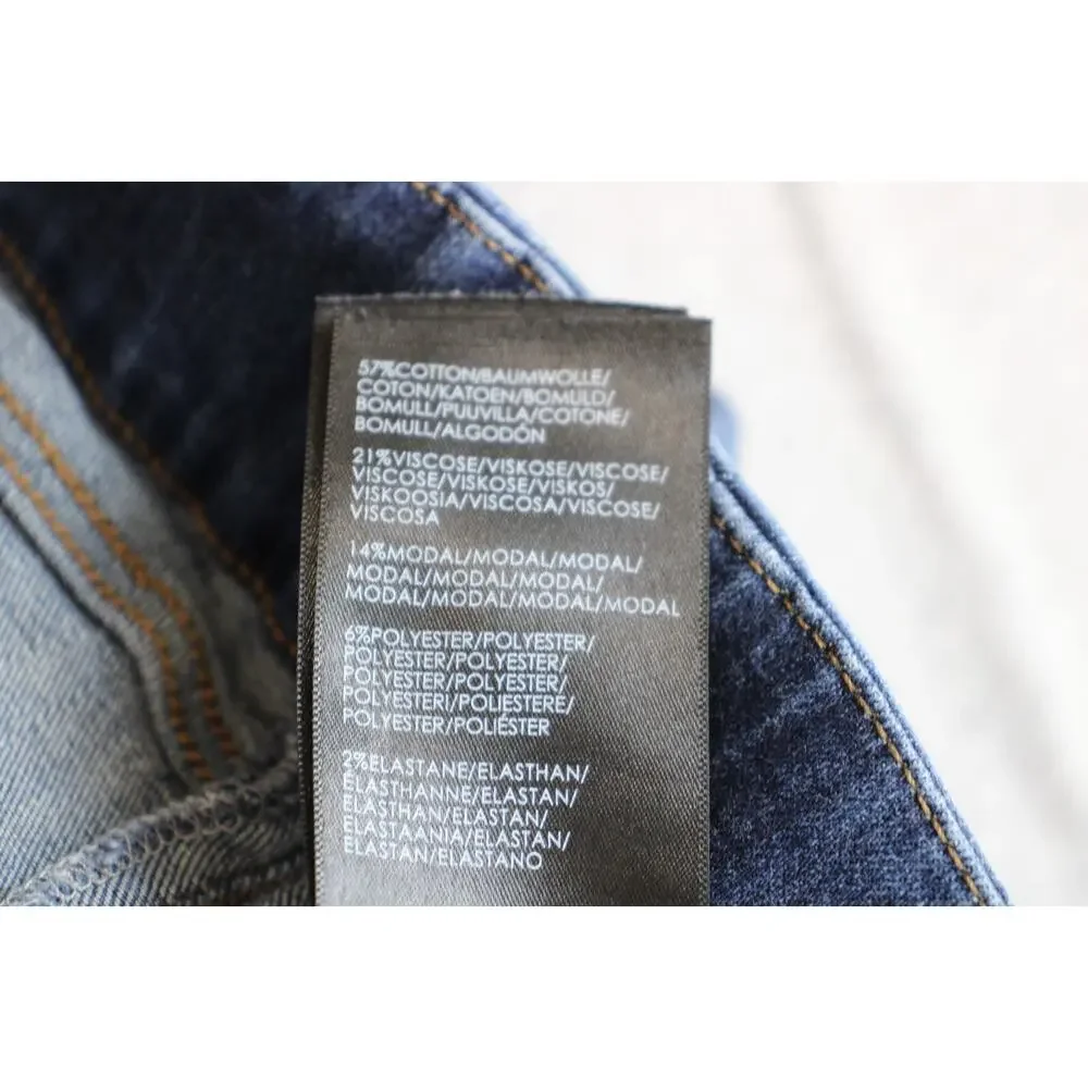 Liverpool Jeans Women 14 / 32 Blue Denim Cotton Casual Dark Wash Pull-On Skinny